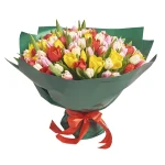 Букет из 101 тюльпана яркий микс